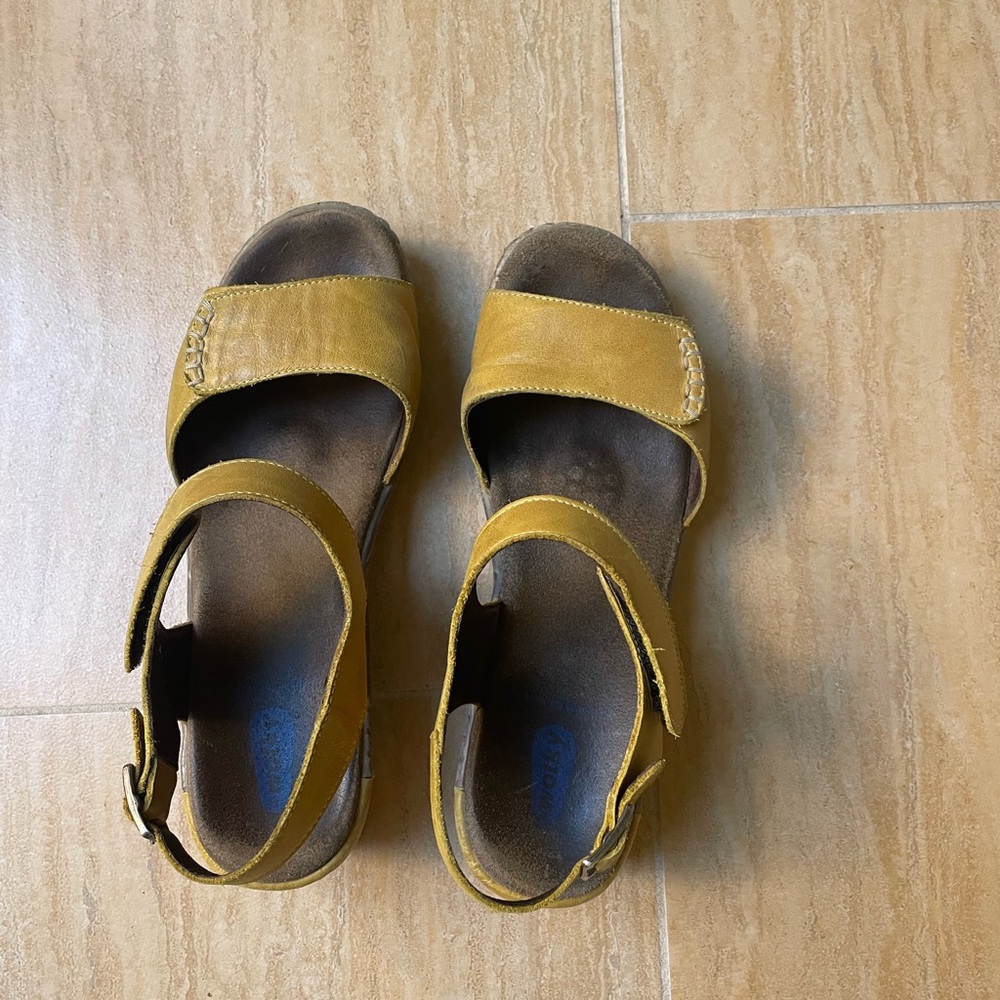 Wolky Yellow Leather Sandals